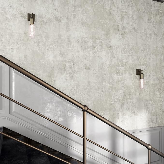 VEELIKE 15.7''x118'' Concrete Wallpaper Peel and Stick Textured Limewash Wallpaper for Bedroom Bathroom Wall Removable Self Adhesive Concrete Contact Paper for Countertops Waterproof Cement Wall Paper