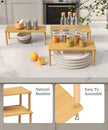 Cabinet Organizer Shelf(Set of 3),Bamboo Kitchen Counter Shelves for Countertop and Cabinet,Stackable Shelf Spice Racks,Large (Natural)
