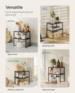 SONGMICS Cabinet Organizer Shelf, Set of 2 Kitchen Counter Shelves, Kitchen Storage, Spice Rack, Stackable, Expandable, Metal and Engineered Wood, Ink Black and Charcoal Black UKCS02B01 (Pack of 2)