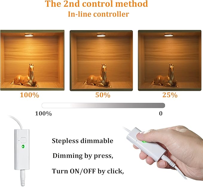 WOBANE LED Puck Lights, Wired Under Cabinet Lighting Kit with Remote, Dimmable Counter Lighting for Kitchen,Closet,Bookshelf,Shelf,700lm,2700K Warm White,Super Bright,Timing, Set of 4