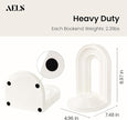 AELS Mordern Bookends, Mid Century Arch Heavy Duty Book Ends, Unique Decorative Bookend Supports for Shelves, Office Desktop Book Stand, Stopper for Books/Movies/CD, Cream