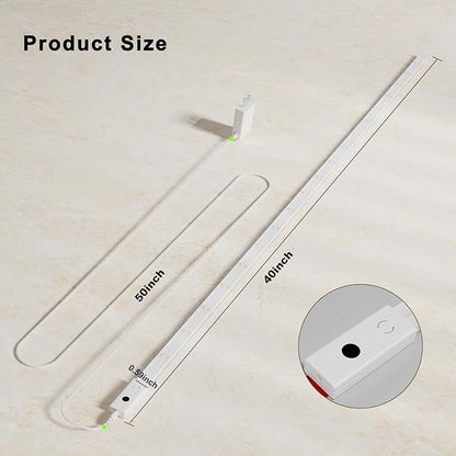 Under Cabinet Lights Plug in Cuttable 40 Inch Hand-Wave Ultra-Bright 1090lm 3-Color Flexible Silicone Slim Stick on Undercabinet LED Light Strip for Kitchen Counter / Sink, Under Shelf & Desk Lighting