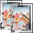 IZIDDO 4x6 Picture Frames Set of 2, Silver Glass Photo Frame for Tabletop Display, Gift Picture Frame, Horizontally or Vertically