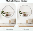 Irregular Wall Mirror Matel Matte Black Framed Wall Mirror for Living Room Bedroom Bathroom Entryway Wall Decor 19.8