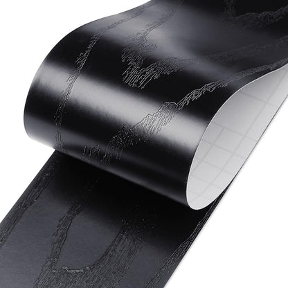 LaCheery Black Wood Mirror Frame Border Peel and Stick Mirror Border Tape Black Wallpaper Borders for Bathroom Mirrors Borders Sticker Waterproof Removable Bulletin Board Wall Paper Trim Decor 3"x197"
