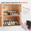 Expandable Spice Rack Organizer - 3 Tier Adjustable Spice Organizer for Cabinet & Countertop - Easy Visibility - Black