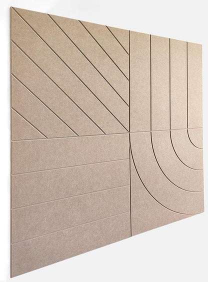 21.65" Large Square Acoustic Panels 4-Pack - Sound Absorbing Wall Panels, Noise Reducing Soundproof Decorative Felt Tiles for Home Office, Studio, Living Room - Camel