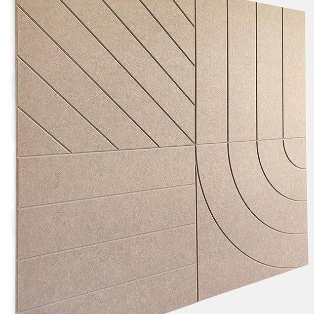 21.65" Large Square Acoustic Panels 4-Pack - Sound Absorbing Wall Panels, Noise Reducing Soundproof Decorative Felt Tiles for Home Office, Studio, Living Room - Camel