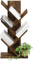 Furinno Tree Book Shelf, 5-Tier Bookshelf, Tree Bookcase for Room Decor, 8.4 x 15.7 x 30.3, for Living Room, Bedroom, Home Office, Amber Pine