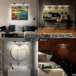 4 Pack Black Battery Operated Picture Light, Wireless Picture Lights for Wall with Remote Dimmable Timer, Lighting Modes Pictures Frame Light for Artworking,Magnetic Painting Lights Wall Decor