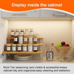 junyuan Spice Rack Organizer for Cabinet,3 Tier Spice Organization for Kitchen,Bathroom Organizers and Storage,Seasoning Countertop Shelf,Bamboo Display Shelves Racks,Clear 11.2