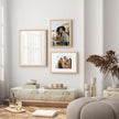 puthiac 9x12 Solid Oak Wood Picture Frame, Fits 6x8 with Mat or 9x12 Without Mat, Wall or Tabletop Display with Stand, Vertical or Horizontal, Plexi Front, 3 Pack, Natural Oak