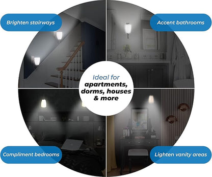 Westek LED Battery Operated Wall Sconce, 2 Pack - 4 Hour Auto Shut-Off Wireless Wall Sconce, 100 Lumens - Easy Install Battery Powered Sconce Light - Plastic with Bronze Finish