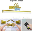 Picture Light,Wireless Art Light Stick-On,Magnetic Wall Light,Battery Accent Light with Timer and Dimmable for Painting,Frame,Portrait,Artwork-Gold 16