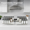 Tiered Spice Rack Organizer – Warm Gray Metal Countertop & Cabinet Spice Stand, Strong & Sturdy 3-Tier Shelf for Kitchen, Pantry, Seasoning Bottles – Minimal Scandinavian Design