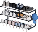 Wall Mounted Shoe Rack, 3 Tier Hanging Shoe Rack Holds 12 Pairs, 17