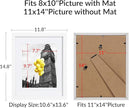 11x14 Picture Frame Set of 9, Display Pictures 8x10 with Mat or 11x14 without Mat, Multi Collage Gallery Square Photo Frames for Wall or Tabletop, White
