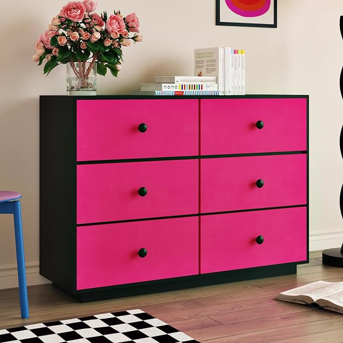WESTICK Hot Pink Velvet Drawer Liner Self Adhesive Soft Fabric Velvet Peel and Stick Wallpaper for Crafts Removable Hot Pink Contact Paper Soft Felt Flocking Lining for Drawers Jewelry Box 12"x394"