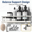 YASONIC Shower Caddy Adhesive, No Drill Bathroom Organizers, Rust Proof Shower Shelves, Wall-Mounted Shower Holder, Silver, 3 Pack