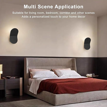 TOPINCN Upward Wall Light, Modern LED Sconce Hardwired LED Wall Mount Lamp with Unique Curved Panel, 3000K Warm Light for Living Room Bedroom Hallway Corridor