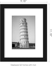 Wiscet 8x10 Picture Frame Set of 9, Display Pictures 5x7 with Mat or 8 x 10 Without Mat, Photo Frame for Wall Mounting or Tabletop, Black