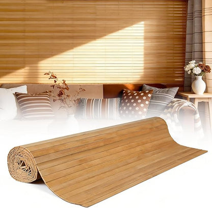 Natural Bamboo Wall Panel for Interior Wall Decor, Pole Wrap Wainscoting Wall Cladding Panel for Kitchen Island, Bedroom, Living Room, Office, Light-Carbonized (48" * 96")