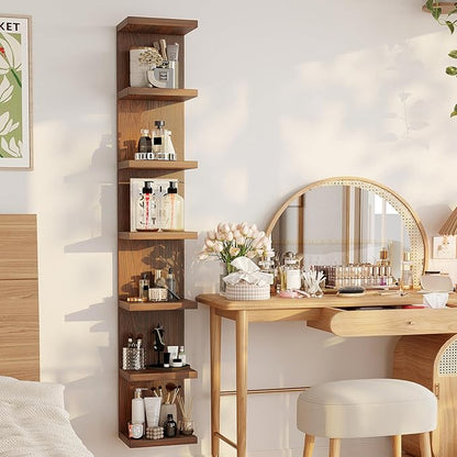 Lack Wall Shelf,Display Floating Shelf (Solid Wood, 7 Tier)