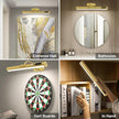 Hapfish Motion Sensor Battery Operated Wall Sconce, Wireless Picture Lights for Wall, Rechargeable Magnetic Art Lighting with Remote Control, Battery Picture Light for Poster Dartboard Mirror – Gold