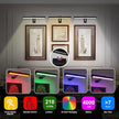 Picture Light Battery Operated, Picture Lights for Wall, Wireless Picture Light with Remote for Paintings, 48 LED, 16 Color Changing, Dartboard Light with 2 Base for Art, Black-2Pack