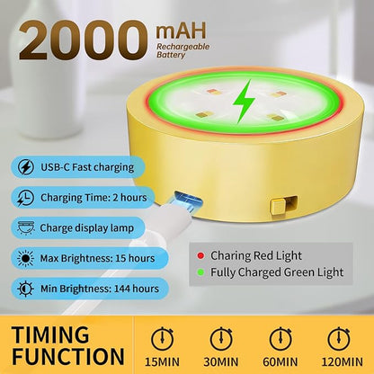 6 Pack Picture Lights for Wall, Rechargeable Battery Operated Wall Lights, Picture Frame Lights with 3 Lighting Modes, Wireless Magnetic Painting Light with Remote Control Timer, (Golden)