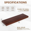 Fun Memories Deep Floating Shelves, Solid Wood Floating Shelves Wall Mounted, 9.3