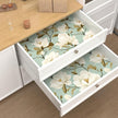 Modern Green White Flowers Wallpaper Blue Floral Peel and Stick Contact Paper 17.5