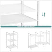 SONGMICS 3-Tier Storage Rack, Bathroom Shelf, Extendable Plant Stand with Adjustable Shelf, for Bathroom, Living Room, Balcony, Kitchen, White UBSC033W01, 11.8 x 15 x 28.4 Inches