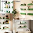 Nursery Book Shelves Set of 6, Green Metal Floating Shelves for Wall, 16 Inch Scalloped Book Shelf for Kids Room, Bathroom, Bedroom, Playroom Wall Decor & Storage