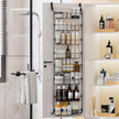 Delamu Over The Door Pantry Organizer, 8-Tier Pantry Door Organizers and Storage, Metal Hanging Spice Rack, Seasoning Organizer, Door Organizer for Home Kitchen Bathroom, Black