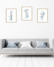 HesenDot Boho Art wall Décor,Botanical Print Set of 3, Blue Gallery Wall art,Abstract Line Watercolor Floral Home Decor,living room,bedroom
