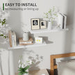 Marsmiles Wood Floating Shelves for Wall Set of 2, 24 Inch Wide Rustic Wooden Floating Shelves, Invisible Wall Mounted Display for Living Room Bedroom Kitchen Bathroom Office, White