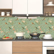 Green Floral Wallpaper Peel and Stick Bird Wallpaper Pink Flower Contact Paper 17.5