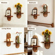 2 Pack Boho Wall Hanging Shelf - Handmade Rainbow Arch Floating Shelves Trinket Storage Rack Vintage Wood Wall Decor for Bedroom Living Room Nursery Bathroom