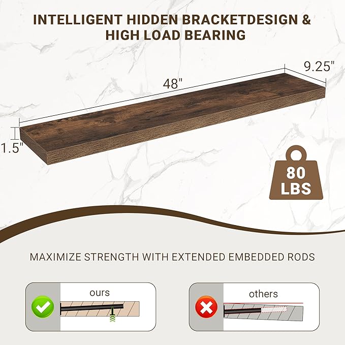 48 Inch Floating Shelves, 48