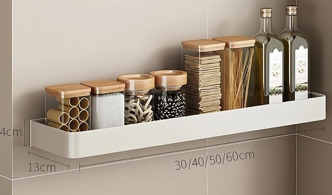 SEIDO Space Aluminum Spice Rack Wall Mount | No-Drill Kitchen Shelf Organizer 24