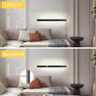 Modern Plug in Wall Lights, 31.4 inch Frosted Black LED Long Wall Sconce, 16W Warm White 3000K Acrylic Indoor Wall lamp,with 59
