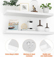 Floating Shelves (Set of 2) – Wall Mounted Shelves for Home Décor and Storage, Natural Pine Wood, Suitable for Living Room and Bedroom (White, 23.6