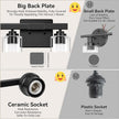 VerRon 4 Lights Bathroom Light Fixtures, Matte Black Modern Vanity Lights Over Mirror with Clear Glass Shades, Bathroom Wall Sconce for Mirror Living Room Cabinet Bedroom Porch