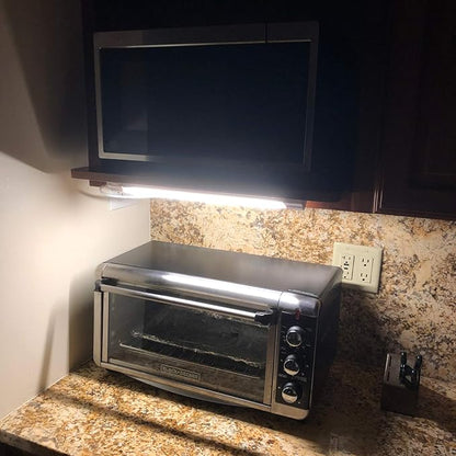Maxxima 18 inch LED Under Cabinet Light - 900 Lumens Warm White 3000K, Undermount Strip Lighting for Kitchen, Closet, and Bedroom, On/Off Switch, Plug in