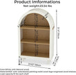 3-Tier Arched Bookcase,Modern Low Short Bookshelf,Small Wood Open Display Shelf,Arched Storage Cabinet for Living Room,Bedroom,Home Office,White