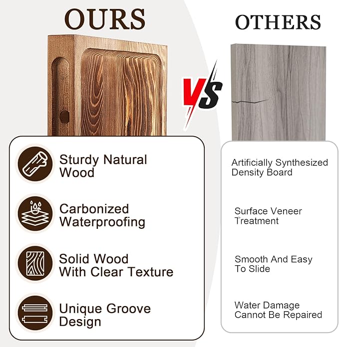 Solid Wood Floating Shelves Bathroom 36 inch Rustic Wall Wood Display Shelves with Grooves Set of 2 Home Decor for Living Room Bedroom Kitchen Farmhouse 36x6.7 inch - Brown