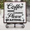 Coffee Bar Decor, Farmhouse Kitchen Table Decor, Coffee Station Accessories, Wooden Decorative Sign with Iron Stand for Table Desk Shelf Display-E32