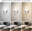 Aipsun Chrome Wall Sconces Set of Two, Sconces Wall Lighting Hardwired Wall Sconce Indoor Wall Light for Living Room Hallway (Exclude Bulb)