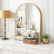 Arched Wall Mirror 30x20 Inch Gold Bathroom Vanity Mirror with Metal Frame, Modern Arch Mirror for Bedroom, Living Room, Entryway, Wall Mounted Decorative Mirror